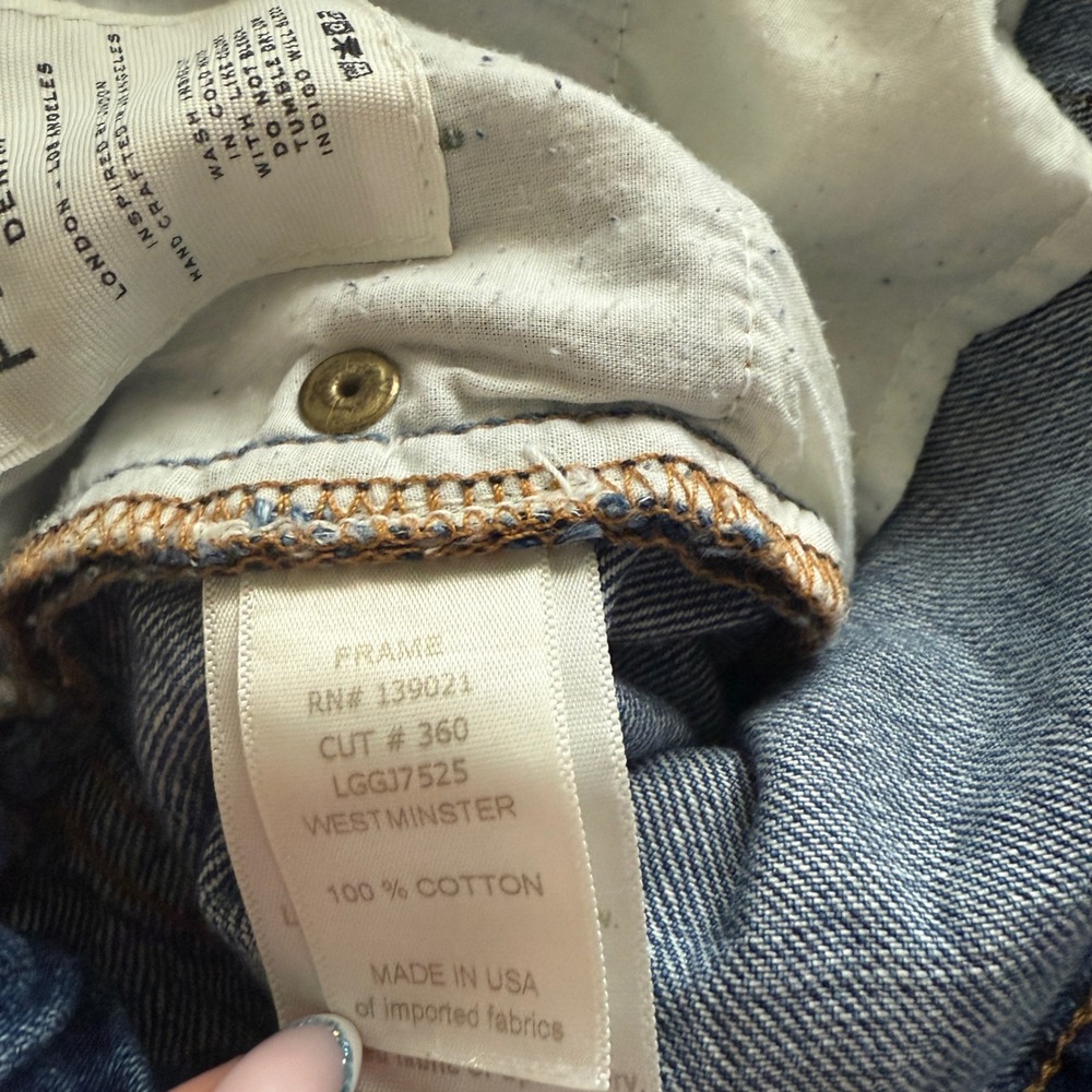 FRAME Denim Le Grand Garçon "Westminster" Distressed Jeans - Size 28 (size 6) - Picture 4 of 9